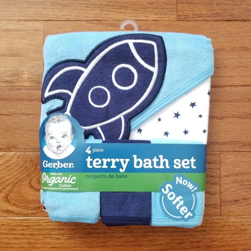 Gerber Organic Cotton Terry Bath Set